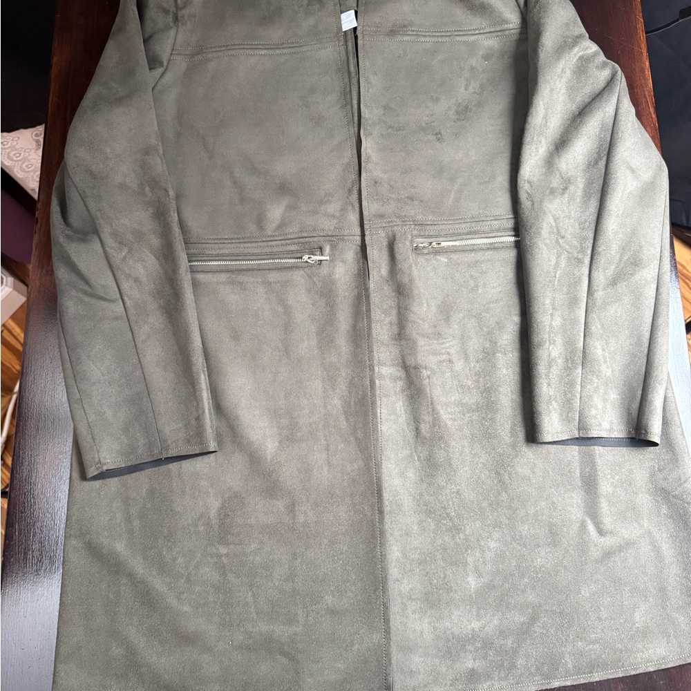 Chico's Olive Green Suede Blazer